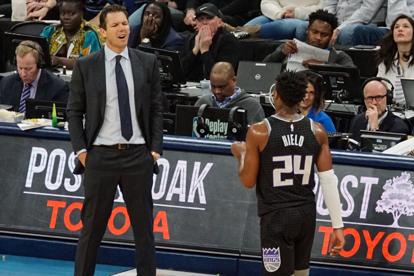 Buddy Hield and Luke Walton